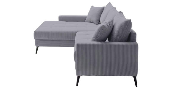 ECKSOFA  in Cord Grau  173/280 cm  - Schwarz/Grau, KONVENTIONELL, Textil/Metall (173/280cm) - Hom`in