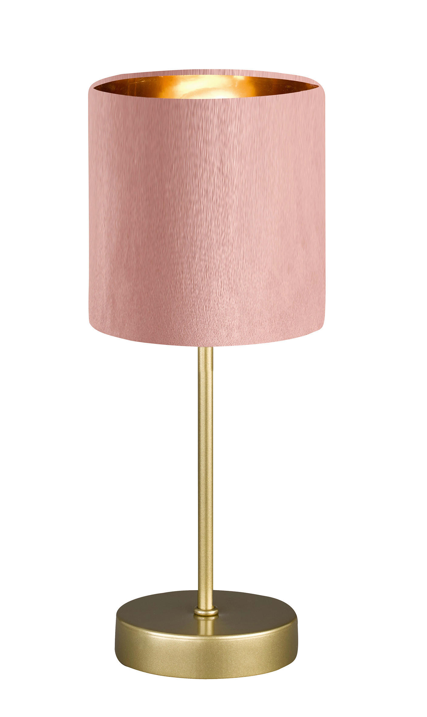 TISCHLEUCHTE 13/34 cm   - Goldfarben/Rosa, Design, Textil/Metall (13/34cm) - Fischer & Honsel