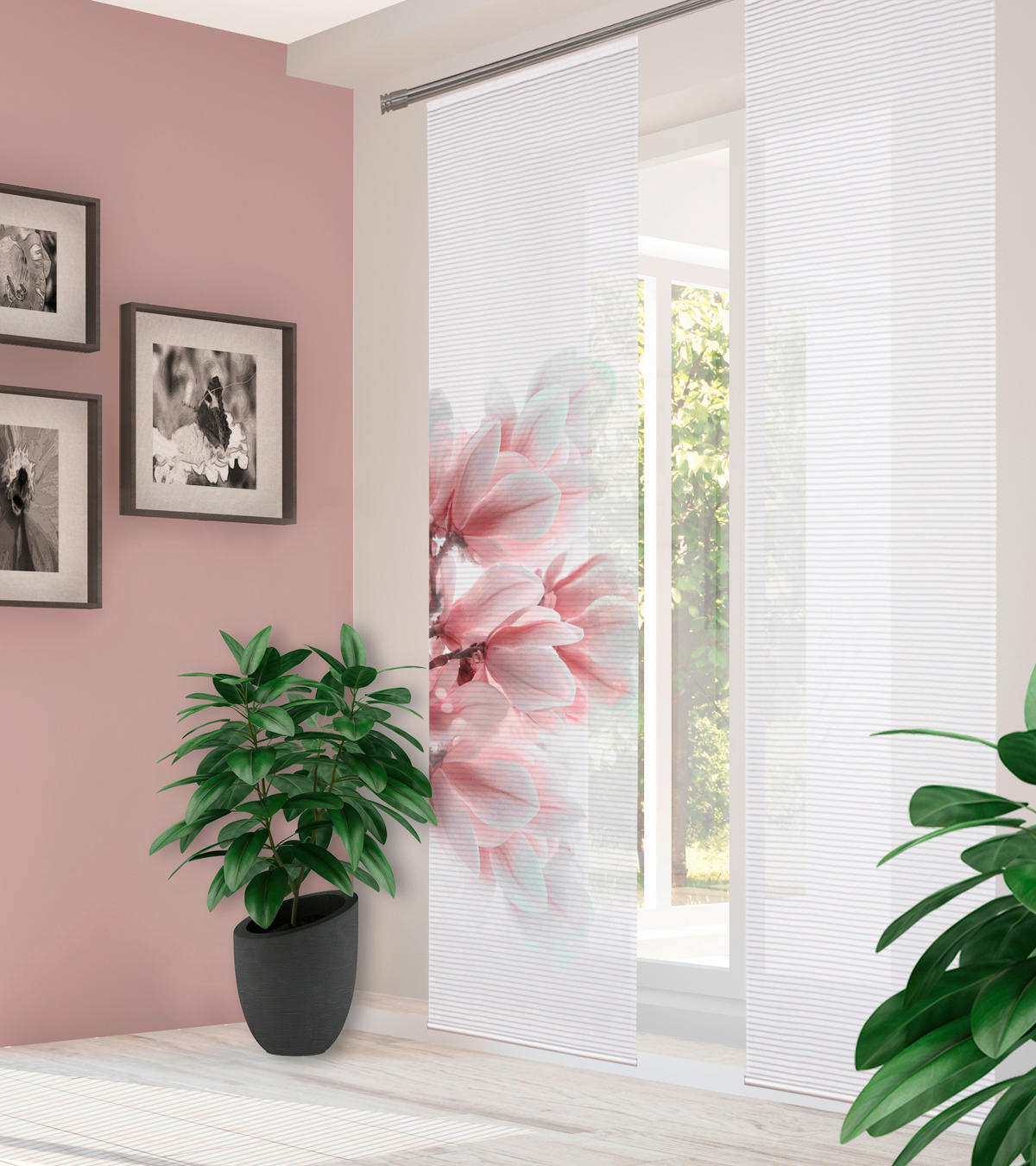 FLÄCHENVORHANG in Rosa  - Rosa, Design, Textil (60/255cm) - Novel
