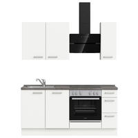 KÜCHENLEERBLOCK 180 cm   in Grau, Weiß  - Edelstahlfarben/Weiß, MODERN, Holzwerkstoff/Metall (180cm) - Nobilia