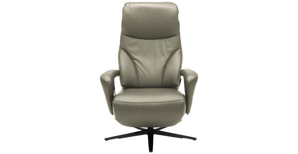 RELAXSESSEL in Leder Hellgrau - Hellgrau/Schwarz, Design, Leder/Metall (75/106/88cm) - Dieter Knoll