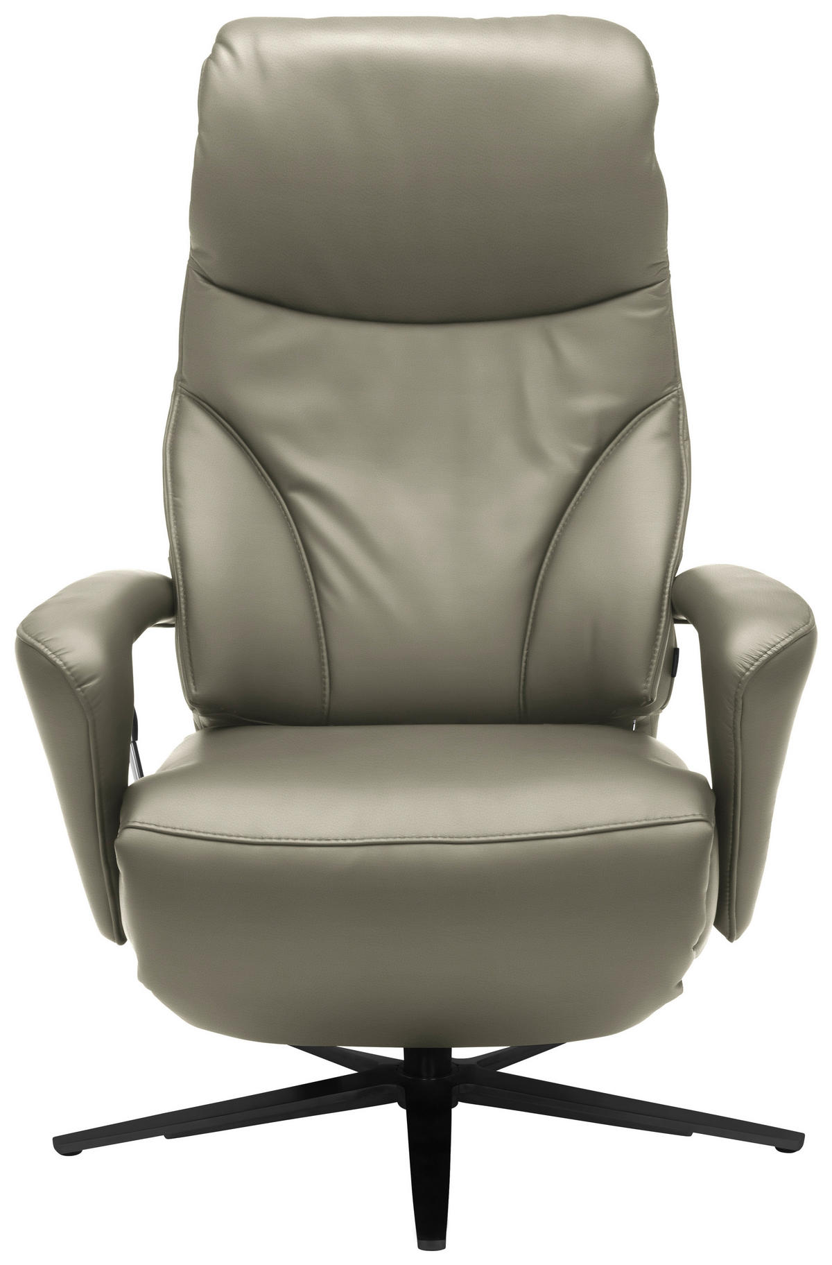 RELAXSESSEL in Leder Hellgrau  - Hellgrau/Schwarz, Design, Leder/Metall (75/106/88cm) - Dieter Knoll