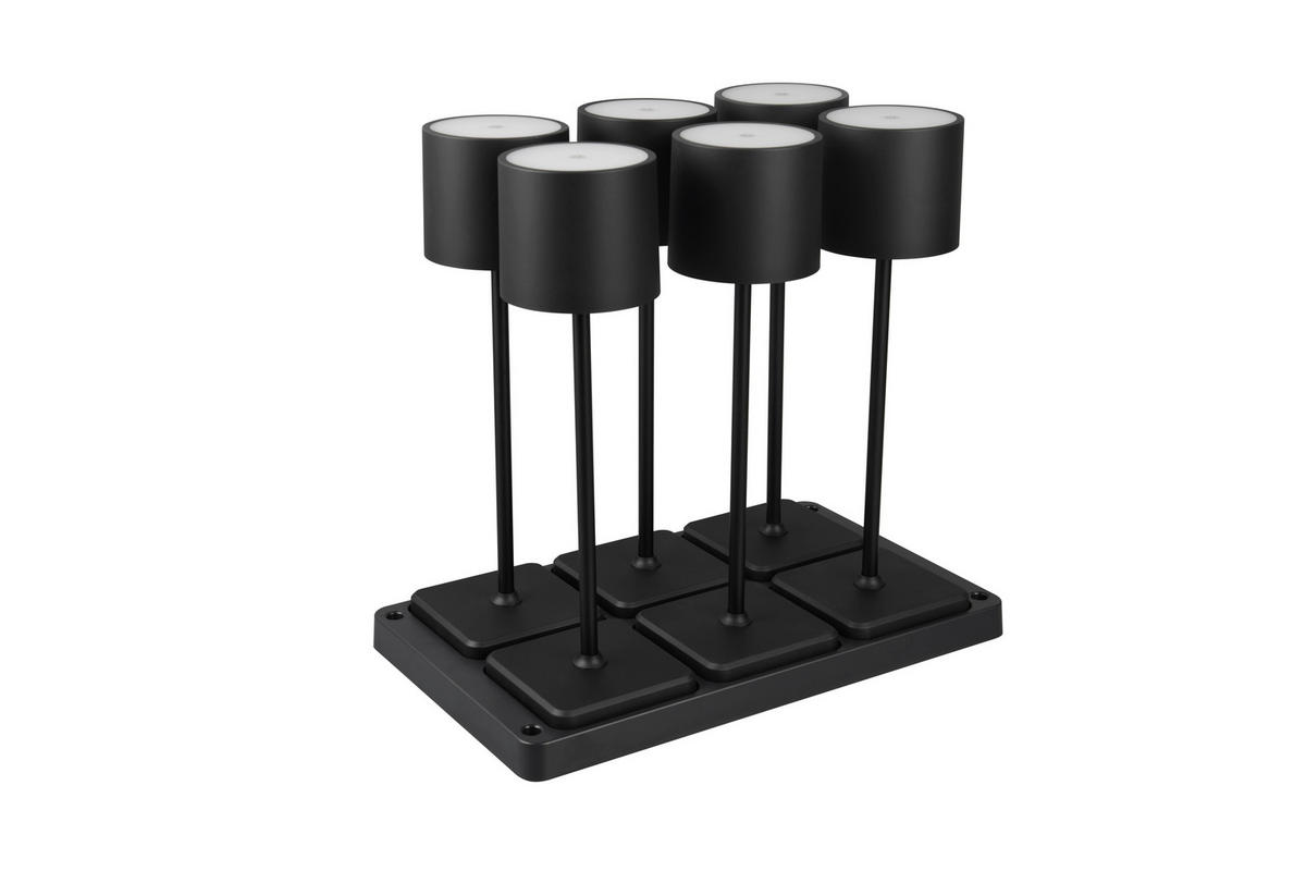 AKKU-TISCHLEUCHTE - Schwarz, Konventionell, Kunststoff (42,6/40/26cm)