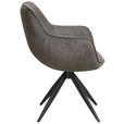 ARMLEHNSTUHL  in Eisen Mikrofaser  - Schwarz/Braun, Design, Textil/Metall (64/86/63cm) - Carryhome