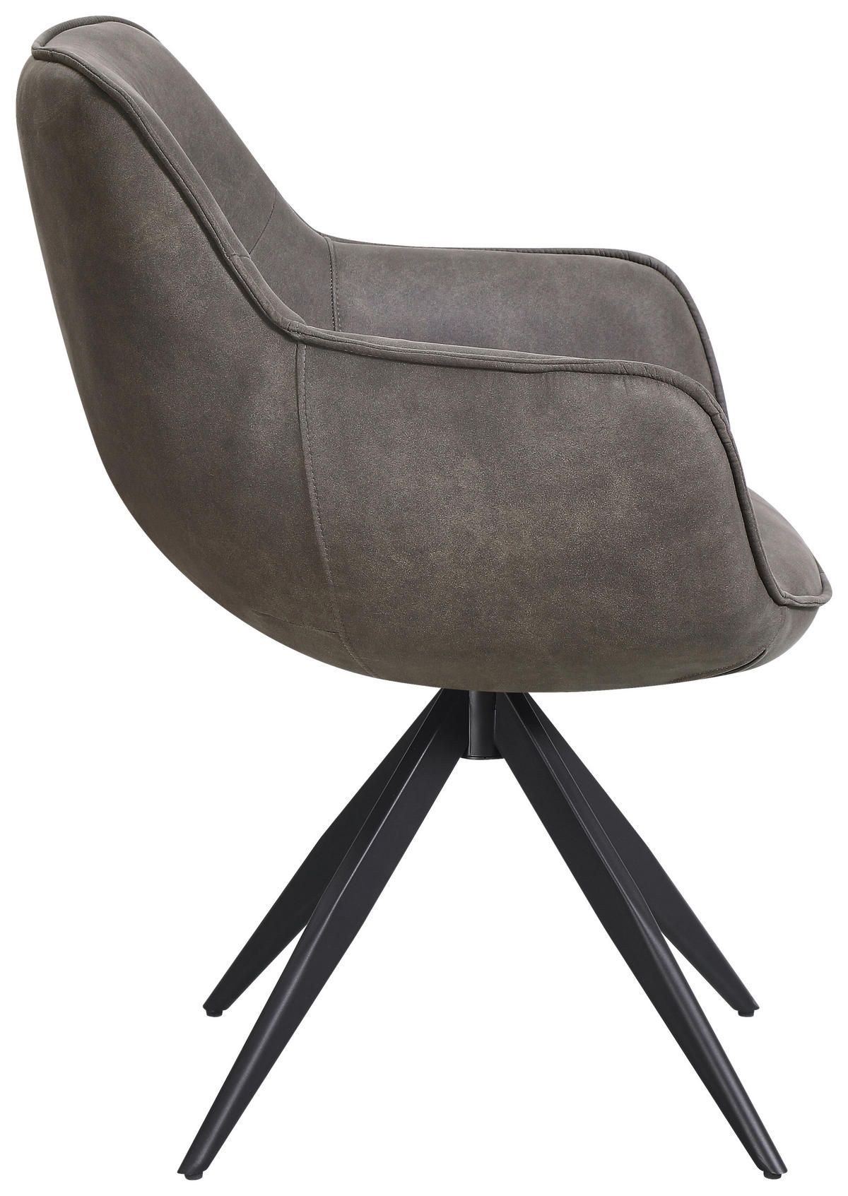 ARMLEHNSTUHL  in Eisen Mikrofaser  - Schwarz/Braun, Design, Textil/Metall (64/86/63cm) - Carryhome