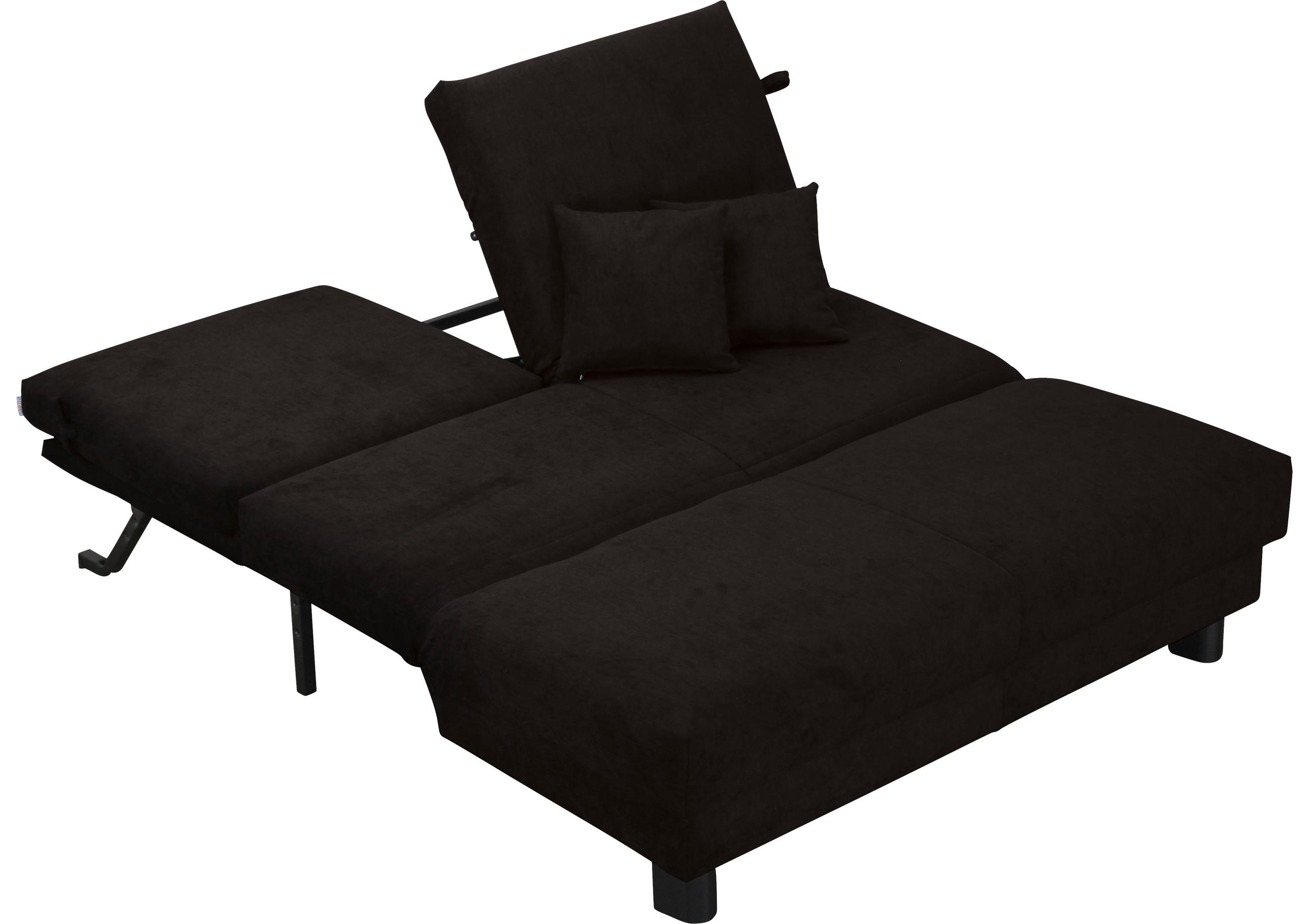 SCHLAFSOFA Chenille Schwarz  - Schwarz, Design, Textil/Metall (160/85/100cm) - Carryhome