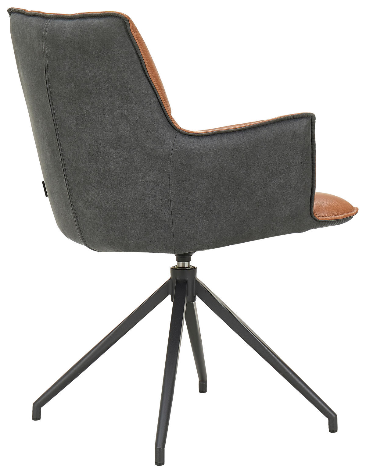 STOLIČKA S PODRÚČKAMI, čierna, koňaková - čierna/koňaková, Design, kov/koža (60,5/89,5/63cm) - Novel