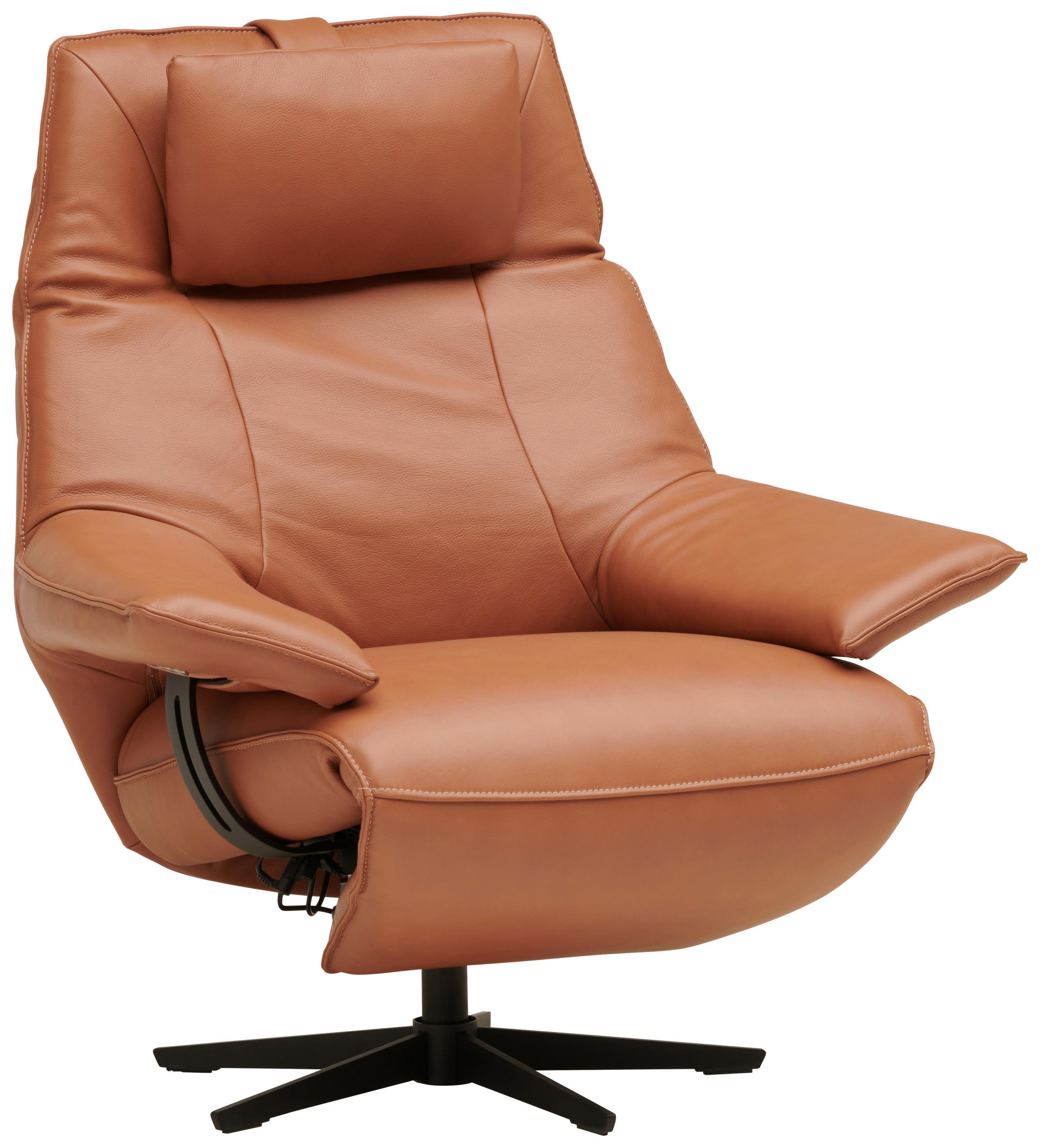 RELAXSESSEL in Leder Rostfarben  - Rostfarben/Beige, Design, Leder/Metall (92/79/82cm) - Dieter Knoll
