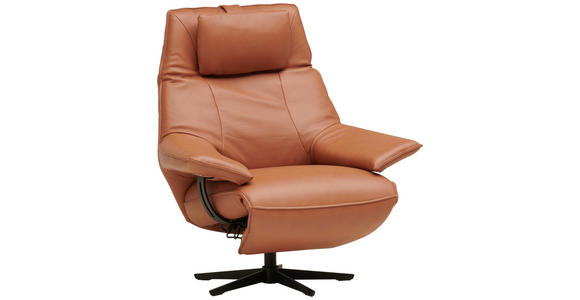 RELAXSESSEL in Leder Rostfarben  - Rostfarben/Beige, Design, Leder/Metall (92/79/82cm) - Dieter Knoll