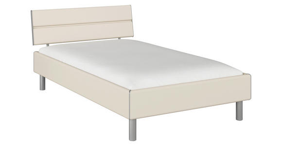 BETT 120/200 cm  in Champagner  - Champagner/Alufarben, Design, Holzwerkstoff/Metall (120/200cm) - Carryhome
