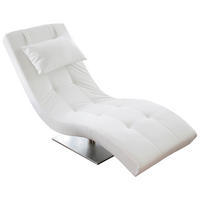 RELAXLIEGE Lederlook Weiß  - Silberfarben/Weiß, MODERN, Textil/Metall (60/82/170cm) - Livetastic