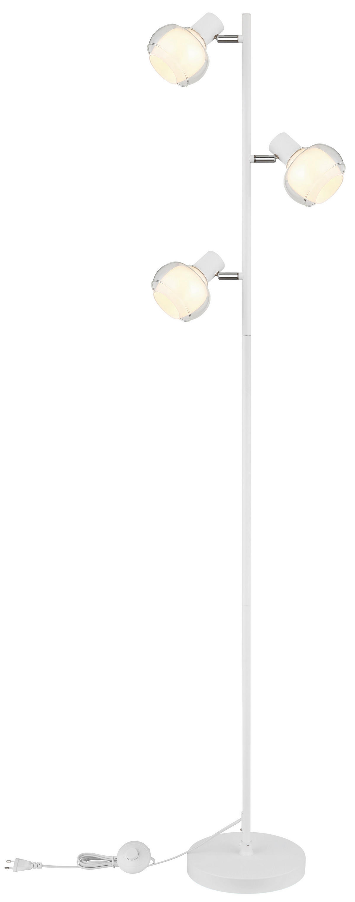 STEHLEUCHTE - Klar/Weiss, Design, Glas/Metall (25/23/154cm) - Globo