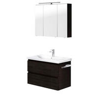 BADRUM 90 cm  - vit/kastanjefärgad, Klassisk, trämaterial/glas (90cm) - Sadena