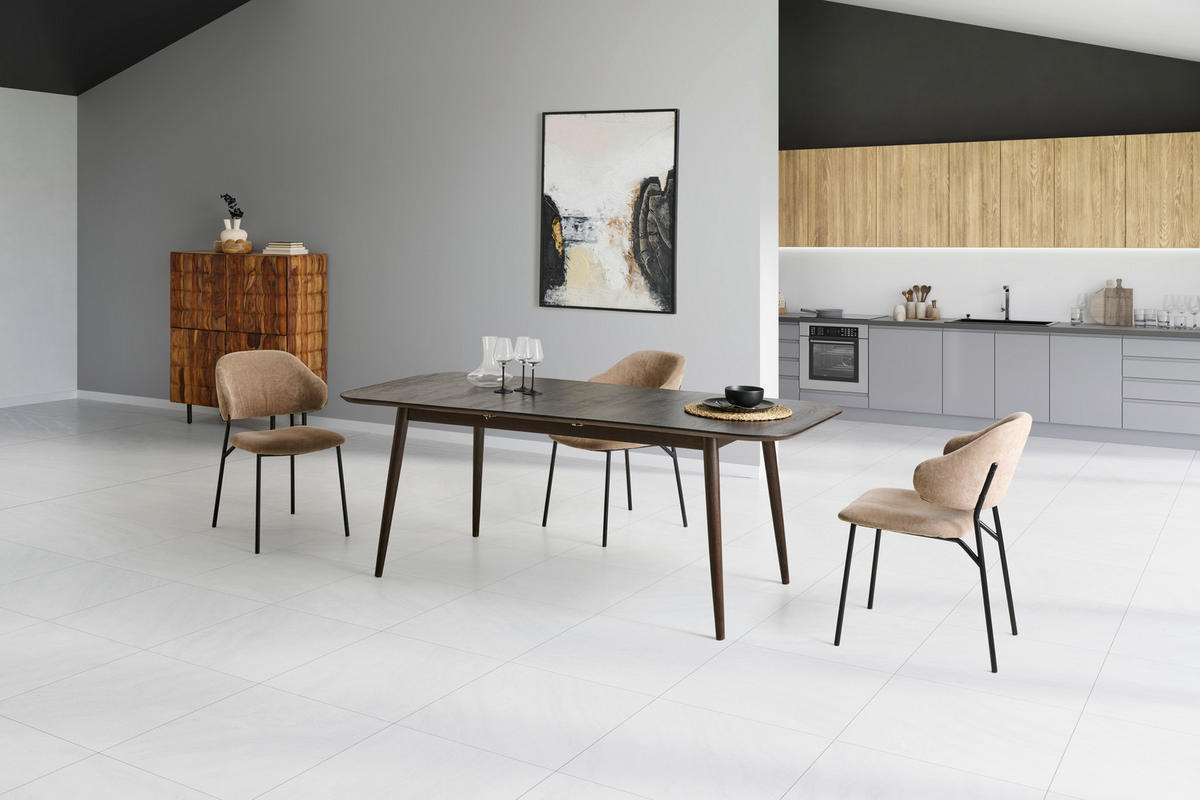 ESSTISCH 200/85/76 cm Echtholz  Holz ausziehbar rechteckig Dunkelbraun  - Dunkelbraun, MODERN, Holz (200/85/76cm) - Livetastic