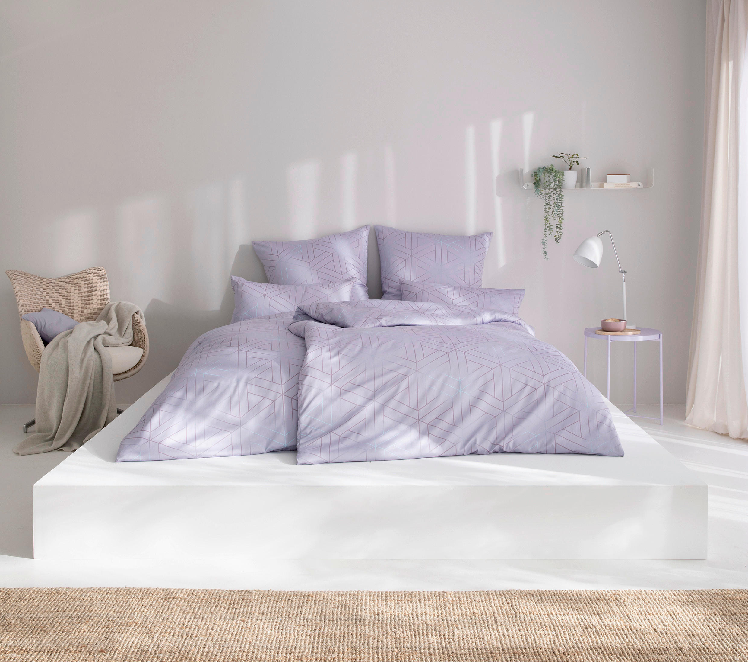 POSTEĽNÁ BIELIZEŇ, makosatén, lila, 140/200 cm  - lila, Konventionell, textil (140/200cm) - Estella