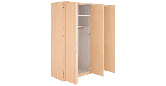 KLEIDERSCHRANK in Ahornfarben - Silberfarben/Ahornfarben, KONVENTIONELL, Glas/Holzwerkstoff (150/197/58cm) - Venda