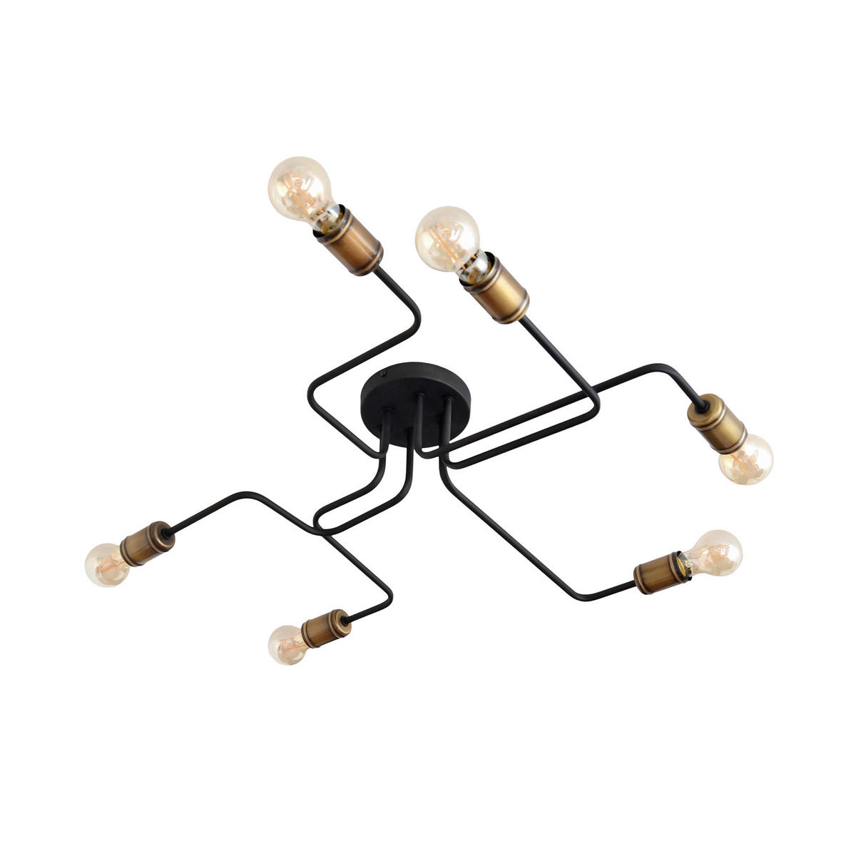 DECKENLEUCHTE    75/75/15 cm  - Messingfarben/Schwarz, KONVENTIONELL, Metall (75/75/15cm)