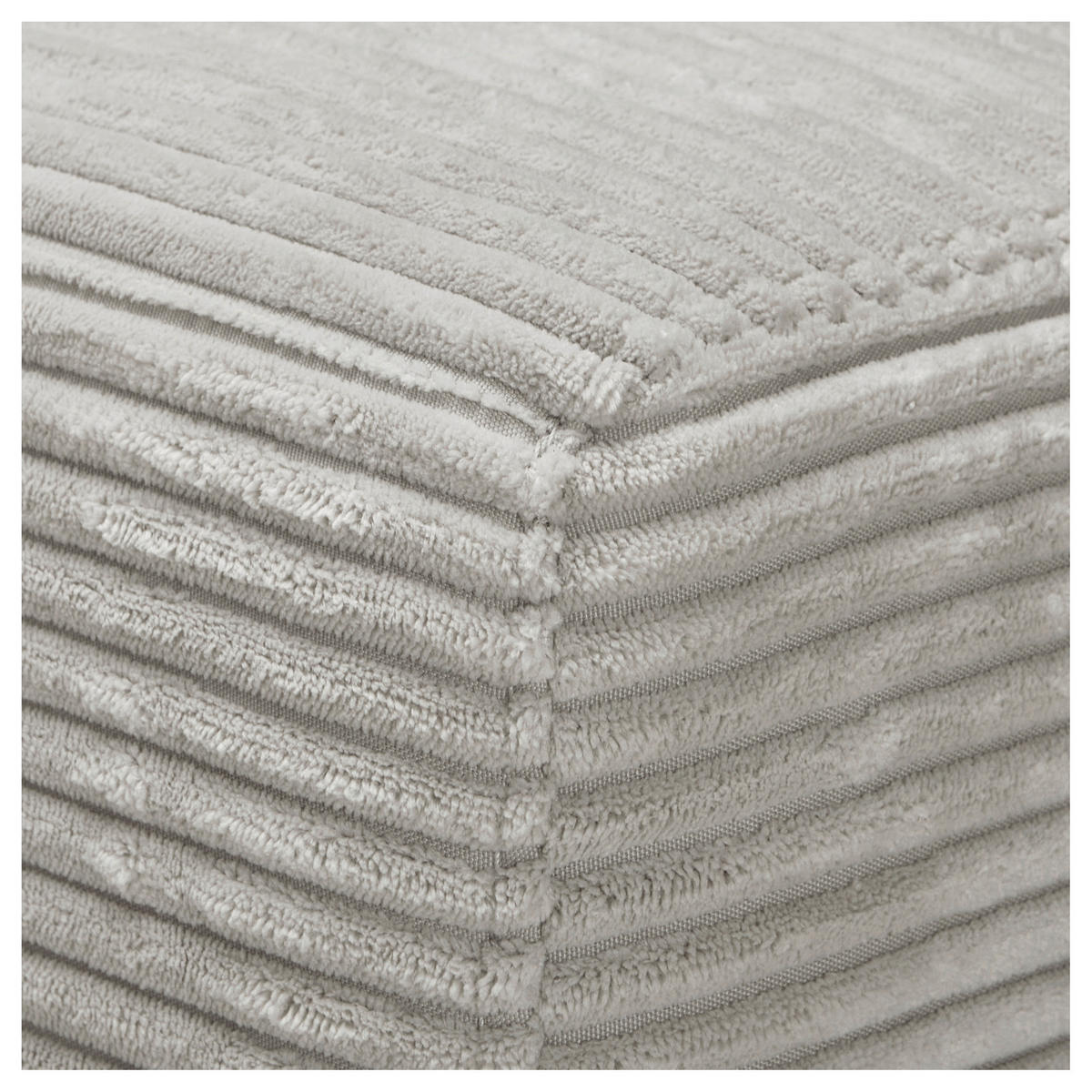 ECKSOFA in Cord Hellgrau  - Hellgrau/Schwarz, Design, Kunststoff/Textil (224/265cm) - Hom`in