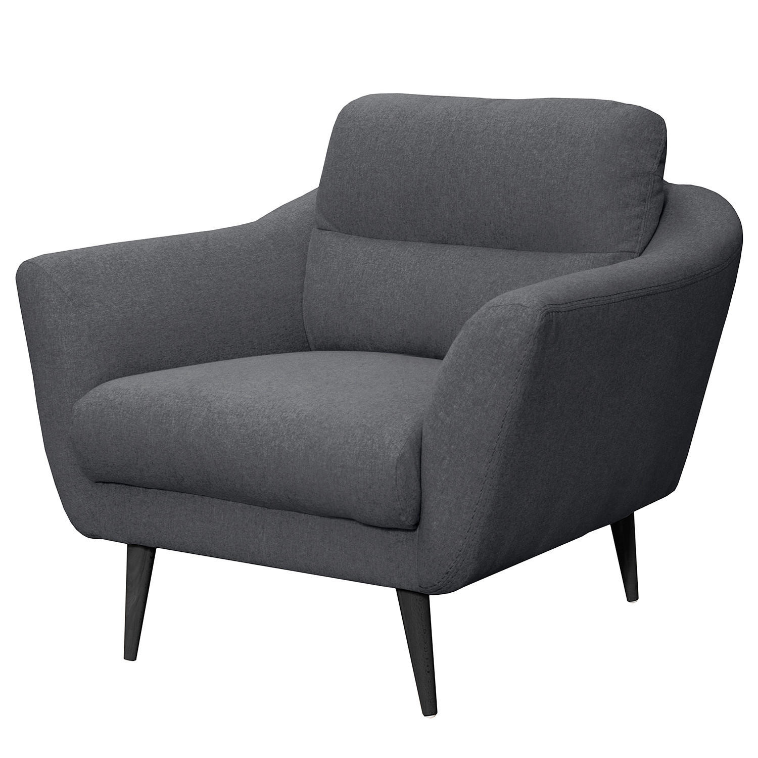 SESSEL in Webstoff Anthrazit  - Anthrazit/Schwarz, Design, Holz/Textil (92/87/88cm) - Livetastic