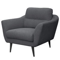 SESSEL in Webstoff Anthrazit  - Anthrazit/Schwarz, Design, Holz/Textil (92/87/88cm) - Livetastic