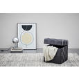 HOCKER Samt Grau  - Schwarz/Grau, Trend, Textil (40/43/40cm) - Xora