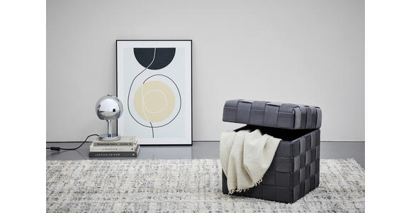 HOCKER Samt Grau - Schwarz/Grau, Trend, Textil (40/43/40cm) - Xora