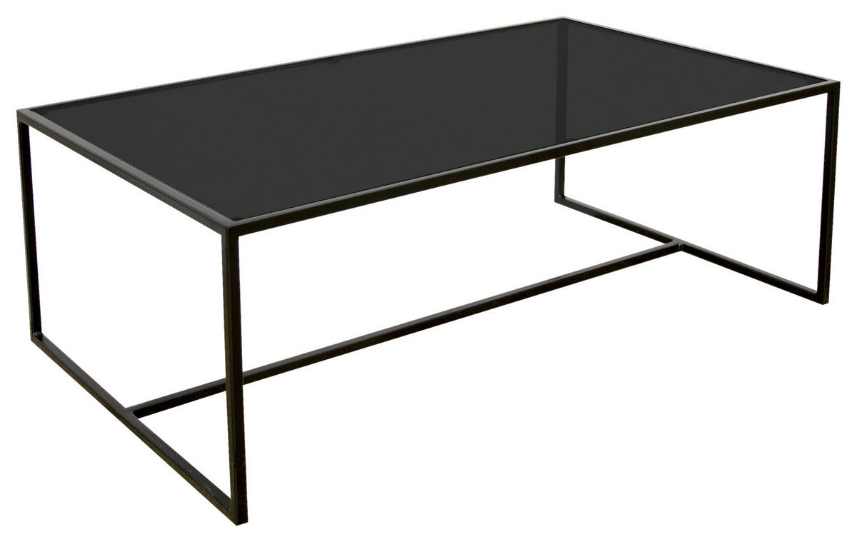 COUCHTISCH in Metall, Glas 100/60/36 cm  - Schwarz, Design, Glas/Metall (100/60/36cm) - Novel