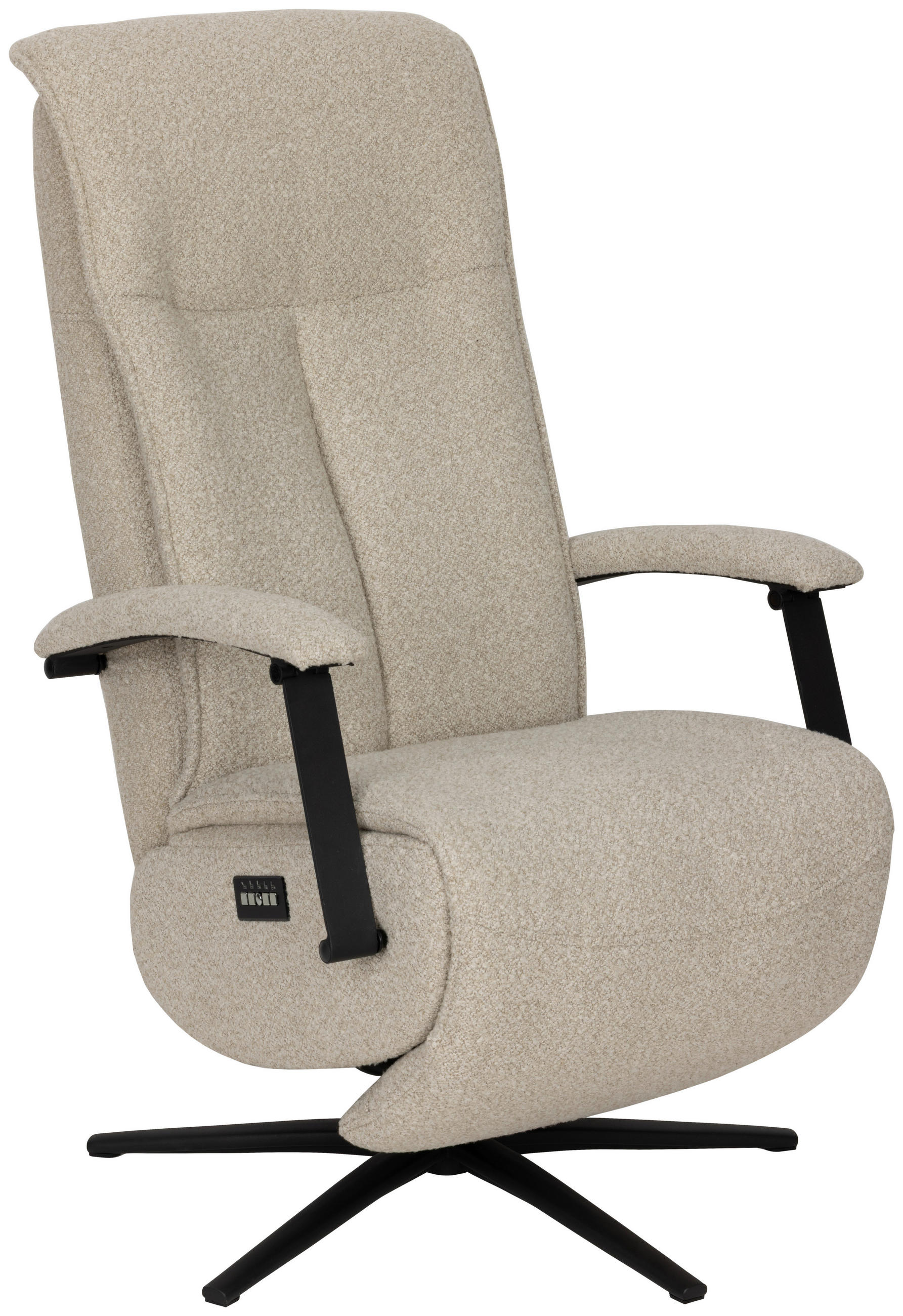 RELAXSESSEL Webstoff    - Schwarz/Naturfarben, Design, Holz/Textil (67/114/84cm) - Livetastic