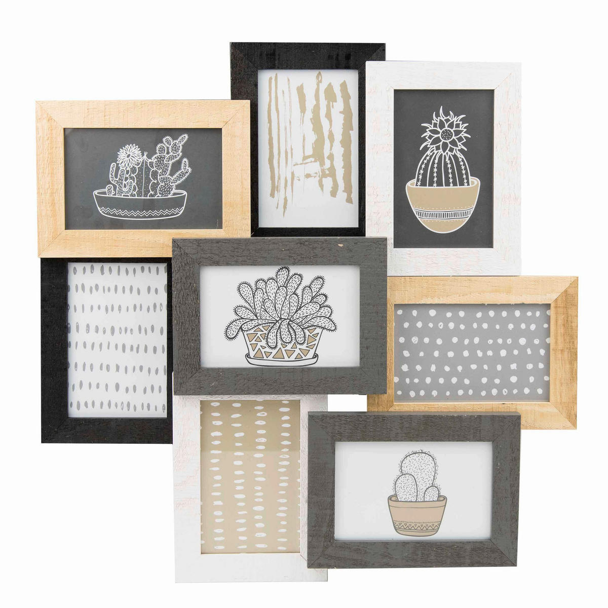 COLLAGEN-BILDERRAHMEN  Braun, Schwarz, Weiß  - Schwarz/Braun, KONVENTIONELL, Holzwerkstoff (48/48cm) - Nielsen