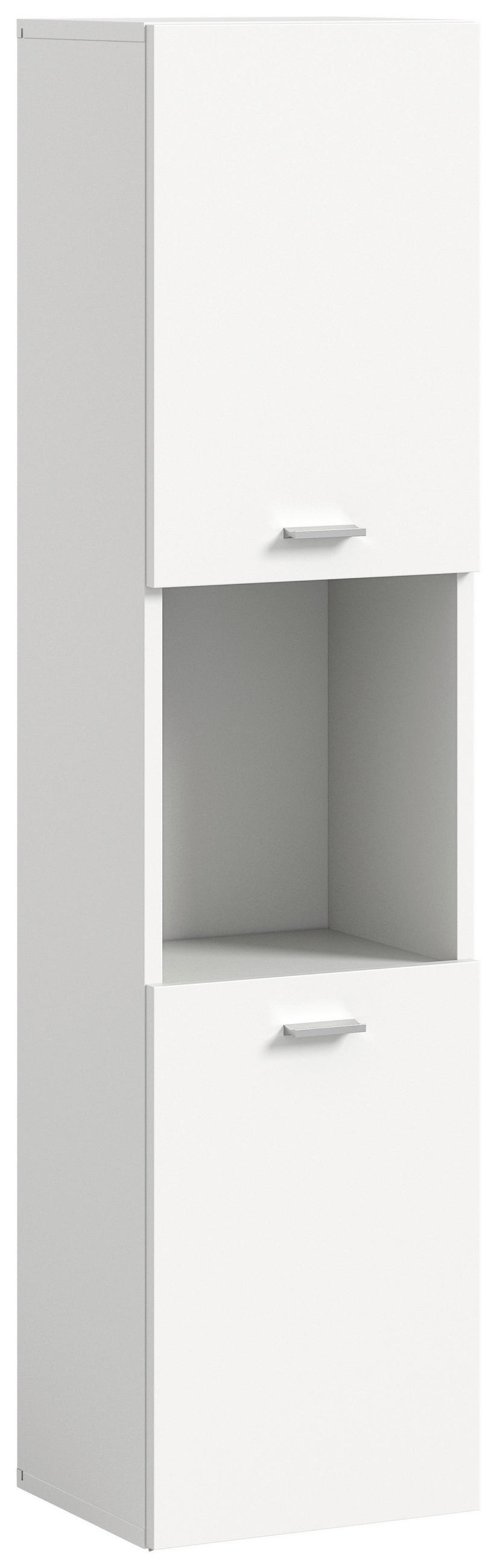 SREDNJE VISOKA OMARA 30/125/29 cm  - srebrne barve/bela, Moderno, umetna masa/leseni material (30/125/29cm) - MID.YOU