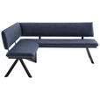 ECKBANK 165/205 cm  in Schwarz, Dunkelblau  - Schwarz/Dunkelblau, MODERN, Textil/Metall (165/205cm) - Cantus