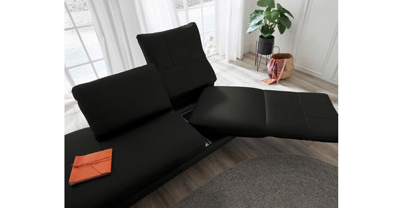 RÉCAMIERE in Echtleder Schwarz - Chromfarben/Schwarz, Design, Leder/Metall (209/85-109/95-16cm) - Dieter Knoll