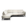 ECKSOFA in Chenille Naturfarben  193/256 cm  - Schwarz/Naturfarben, Design, Textil/Metall (193/256cm) - SENSOO