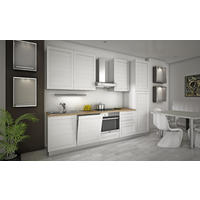 BLOK KUHINJA S APARATIMA  bijela  - bijela/boje aluminija, Basics, drvni materijal/drvo (300/240/60cm) - Xora