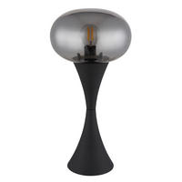 STOLNÁ LAMPA, E14, 18/36,9 cm  - čierna/sivá, Design, kov/plast (18/36,9cm) - Globo