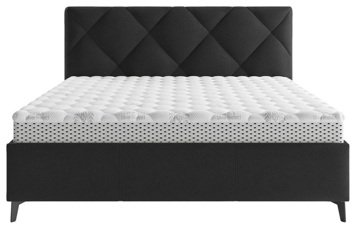 POLSTERBETT 180/200 cm  in Schwarz  - Schwarz/Bronzefarben, Modern, Holz/Textil (180/200cm) - Boxxx