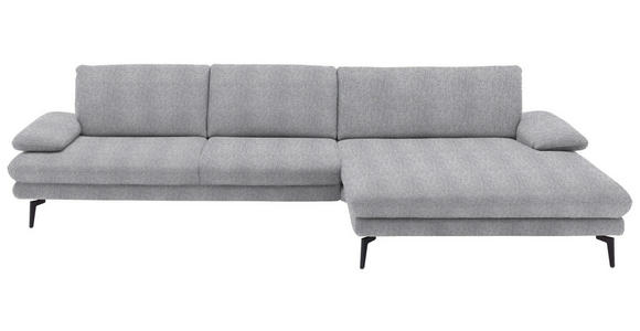 ECKSOFA  in Chenille Hellgrau  310/180 cm  - Hellgrau/Schwarz, Design, Textil/Metall (310/180cm) - Dieter Knoll