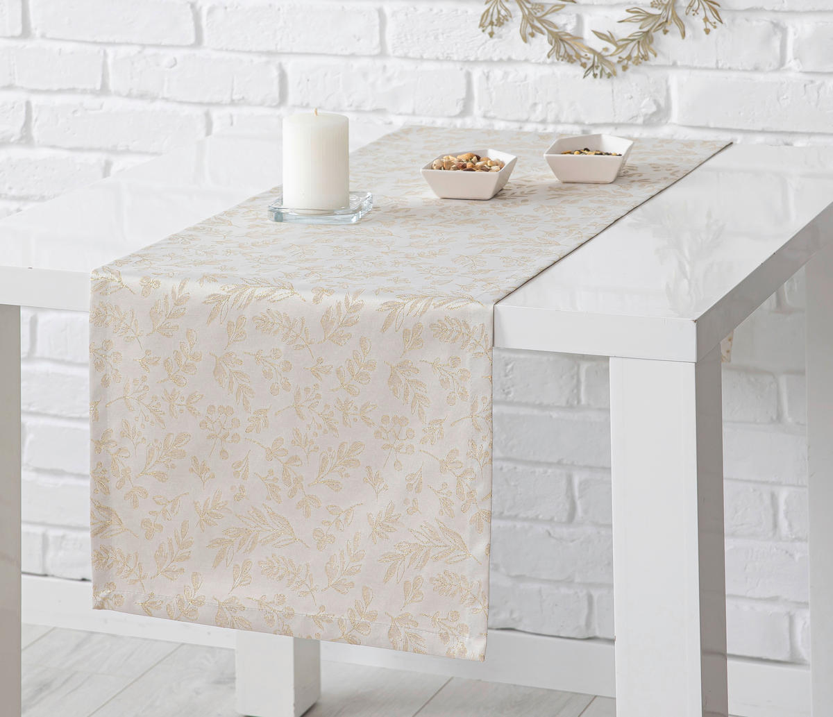 ASZTALI FUTÓ   - aranyszínű, Basics, textil (40/140cm)