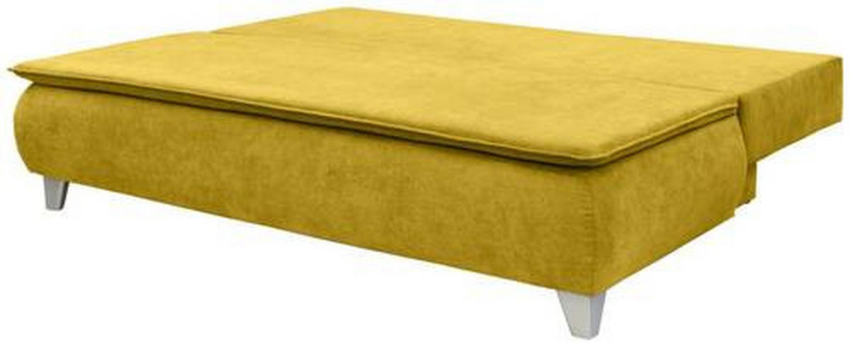 BOXSPRINGSOFA  mit Flachgewebe Gelb  - Gelb/Silberfarben, MODERN, Holz/Textil (208/100/106cm) - MID.YOU