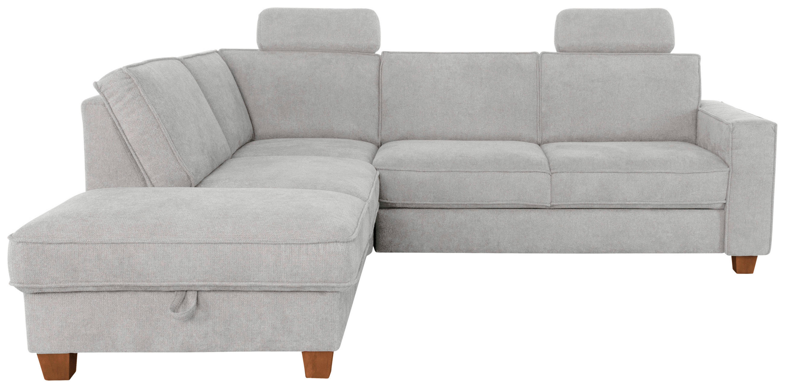 ECKSOFA in Flachgewebe Silberfarben  - Eichefarben/Silberfarben, Konventionell, Holz/Textil (213/236cm) - Sit & More