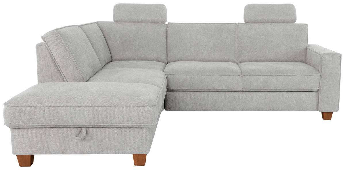 ECKSOFA Silberfarben Flachgewebe  - Eichefarben/Silberfarben, KONVENTIONELL, Holz/Textil (213/236cm) - Sit & More
