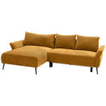 ECKSOFA in Chenille Currygelb  - Currygelb/Schwarz, KONVENTIONELL, Textil/Metall (164/255cm) - Carryhome