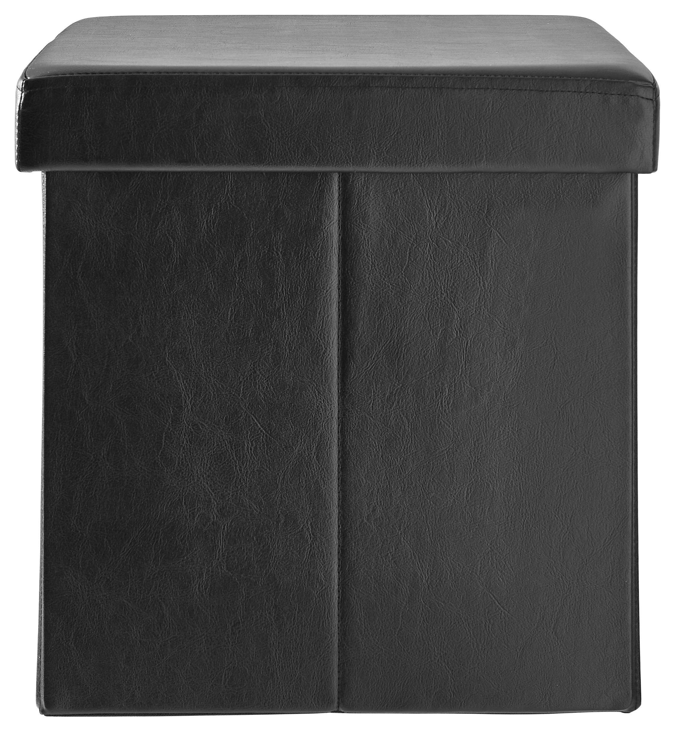SITZBOX Lederlook, Vliesstoff Schwarz - Schwarz, Design, Textil (38/38/38cm) - Carryhome