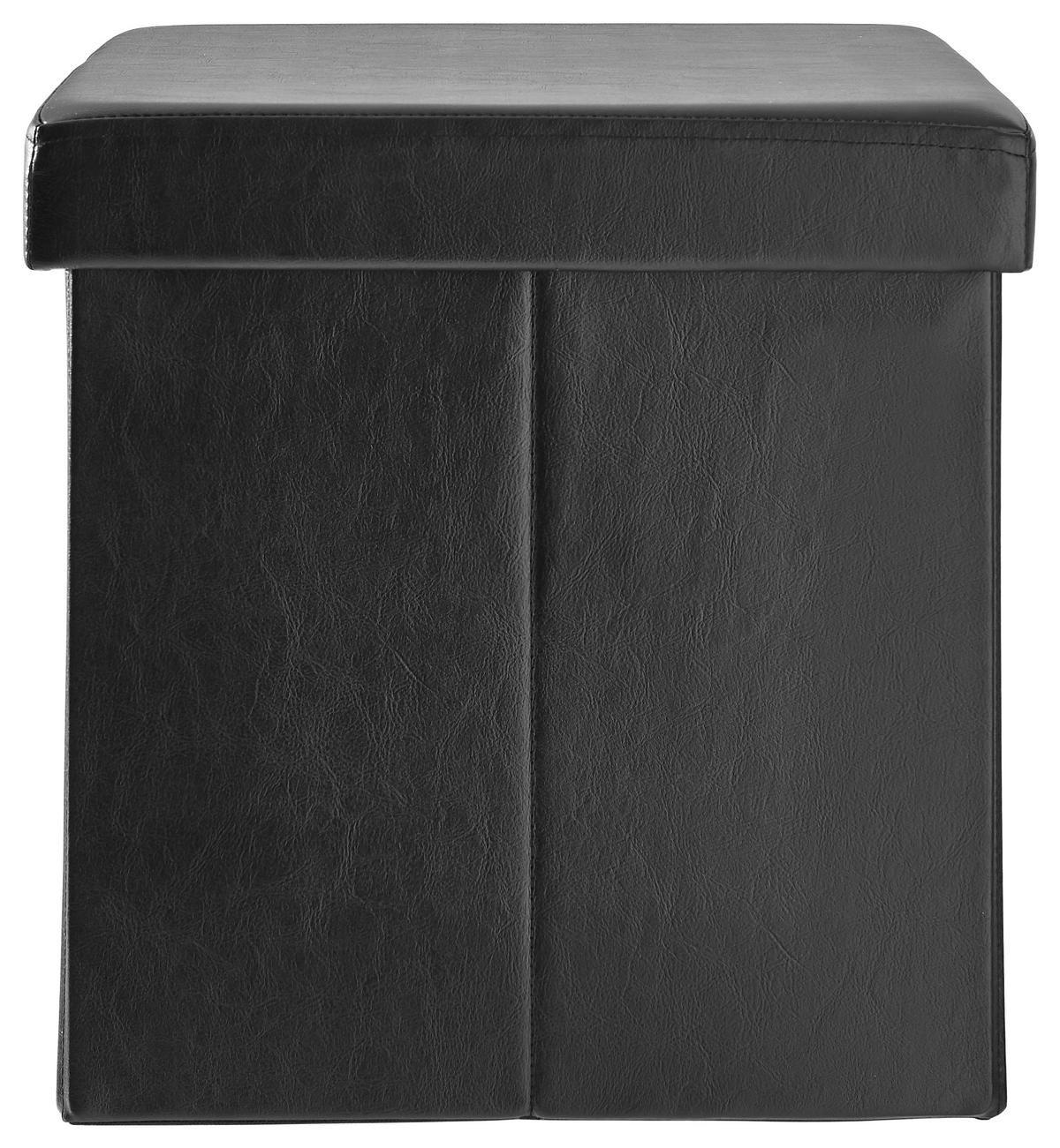 SEDACÍ BOX, textil, kompozitní dřevo, 38/38/38 cm - černá, Basics, kompozitní dřevo/textil (38/38/38cm) - Carryhome