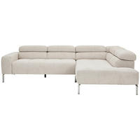 ECKSOFA in Flachgewebe Naturfarben  282/224 cm  - Chromfarben/Naturfarben, KONVENTIONELL, Textil/Metall (282/224cm) - Hom`in