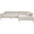 ECKSOFA in Flachgewebe Naturfarben  282/224 cm  - Chromfarben/Naturfarben, KONVENTIONELL, Textil/Metall (282/224cm) - Hom`in