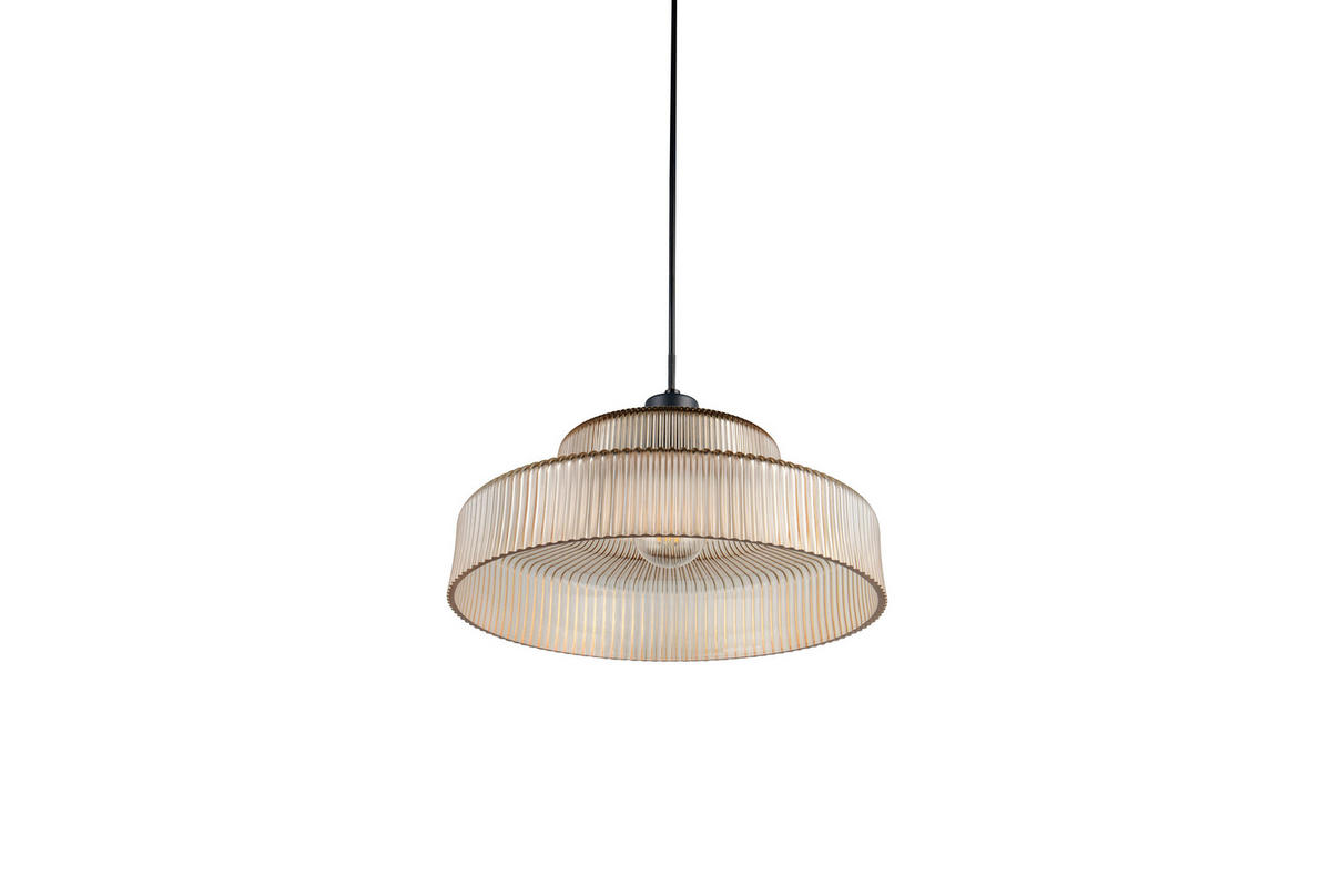 HÄNGELEUCHTE Abella 35/150 cm   - Bernsteinfarben/Schwarz, LIFESTYLE, Glas/Metall (35/150cm)