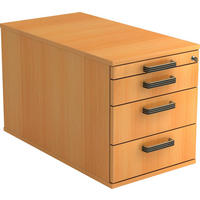 ROLLCONTAINER Buchefarben  - Buchefarben/Schwarz, KONVENTIONELL, Holzwerkstoff/Kunststoff (42,8/51,2/80cm) - Venda