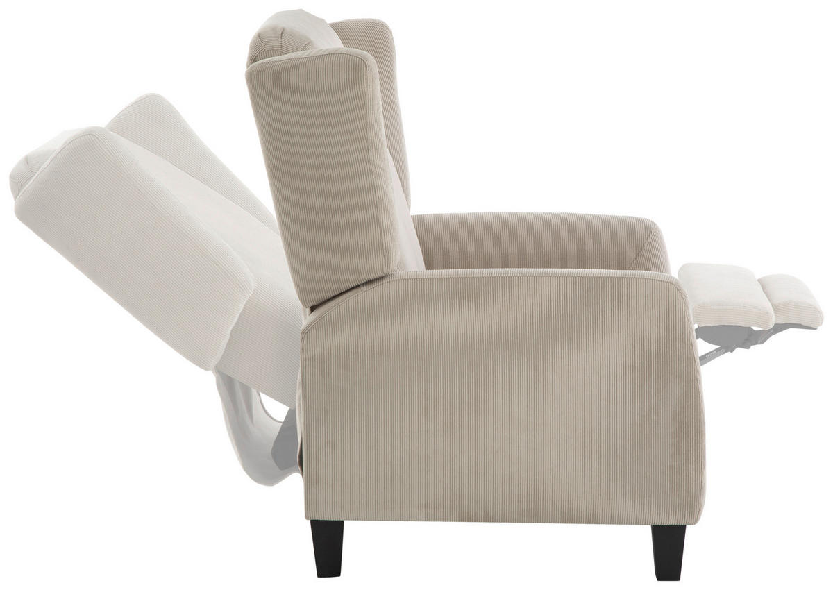 RELAXSESSEL PANNA Cord    - Hellgrau/Schwarz, Design, Kunststoff/Textil (80/105/87-157cm) - P & B