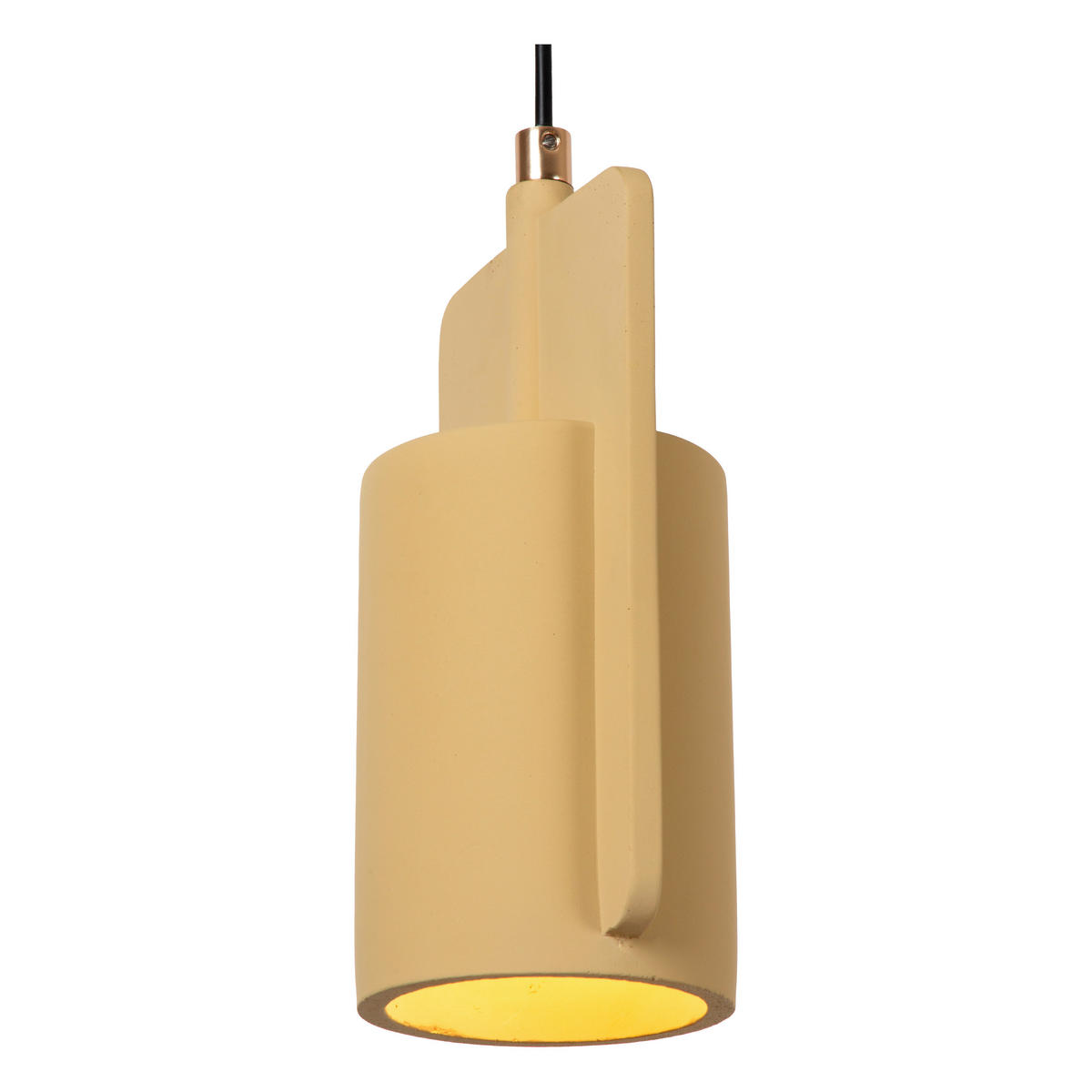 PENDELLEUCHTE Ninja 15.5/11.5/120 cm  - Gelb/Schwarz, Design, Stein (15.5/11.5/120cm) - Lucide